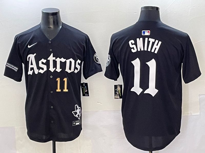 Men 2025 Houston Astros #11 Smith Black Five generations Joint Name Nike MLB Jersey style 39->houston astros->MLB Jersey